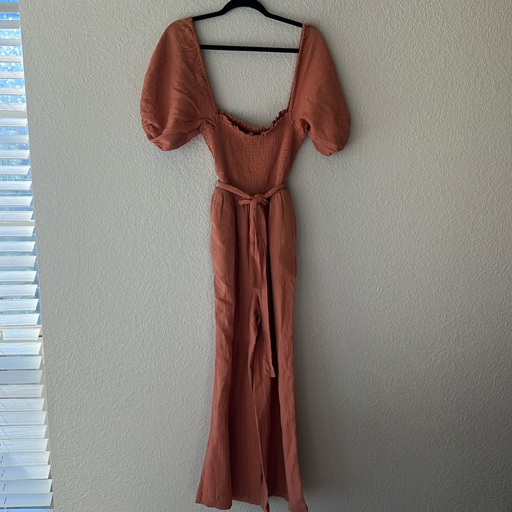 Billabong board walker short sleeve jumpsuit sunburnt orange size medium